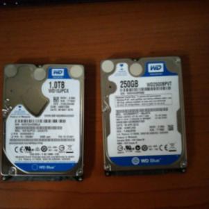 HDD 1TB 5400rpm 2.5'' Western Digital &  250Gb 2.5'' HDD WD